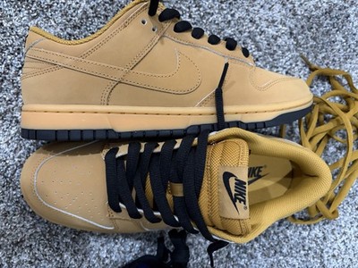 Nike Dunk Low Wheat Gum Mens Size 8.5 Brown Tan Black Extra Laces Clean