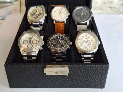 Armbanduhren Herren Designer-Set 6x Candino Hilfiger Boccia Fossil MVMT+Box Top!