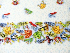 Lot-Vibrant exotic frogs border fabric-with a few flaws-3 pieces-cotton-4 yds 
