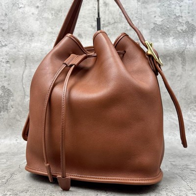 バッグ Vintage Coach Lula's Legacy Mahogany USA Vintage COACH Lula's Legacy Mahogany Leather Drawstring