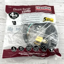 Certified Appliance Accessories 4 Prong Range Power Cord 4ft. 40 Amp