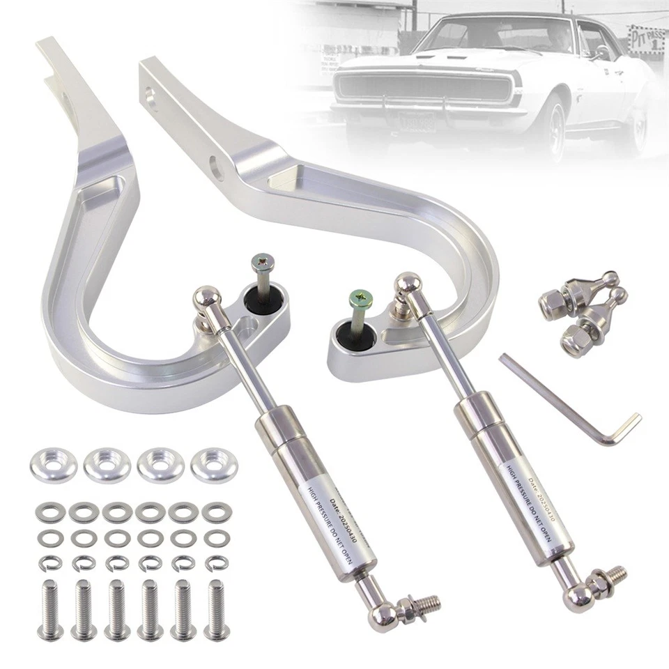 Left+Right Billet Aluminum Hood Hinge Kit For 1967-1969 Chevrolet Camaro Trunk Foto 4 de 4