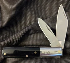 Rite-Edge Classic Black Two Blade Barlow Pocket Knife - Free Same Day Shipping!