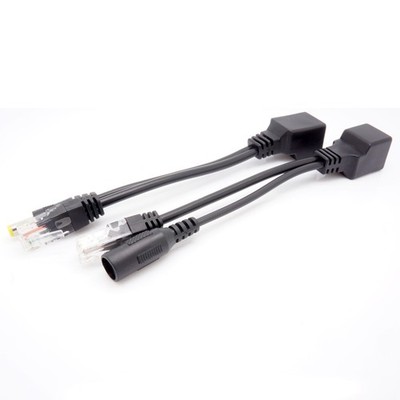 1 Paar Passiver Power Over Ethernet RJ45 PoE Adapter, PoE Injektor schwarz
