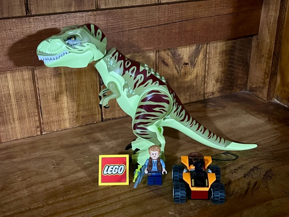 LEGO Jurassic World / Parque T-Rex Dinosaurio (Trex09) Lote con minifigura y vehículo Foto 2 de 4