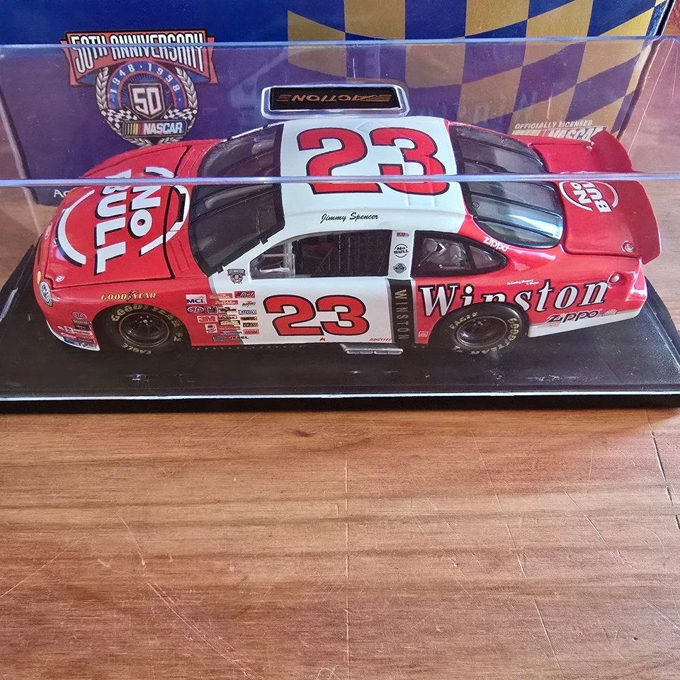 Jimmy Spencer #23 Ford Taurus 1998 Winston sin Bull 1/24 acción platino nuevo en caja  Foto 2 de 4