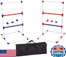 Amazon Basics Ladder Toss Game Set - Red/Blue, Durable Outdoor Fun