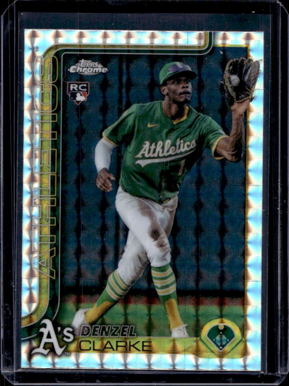 2025 Topps Chrome Update Denzel Clarke RC Geometric Refractor #USC15 Athletics