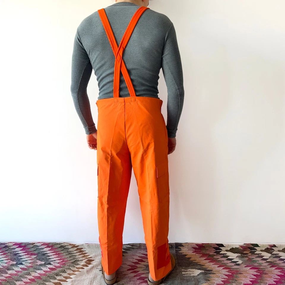 80s Vintage German Army NBC Chemical Protective Orange Mountain Smock Suit XL - Image 4 of 4
