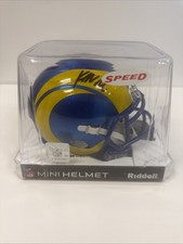 Kyren Williams Signed Mini helmet Beckett with Auto Speed Los Angeles Rams NFL