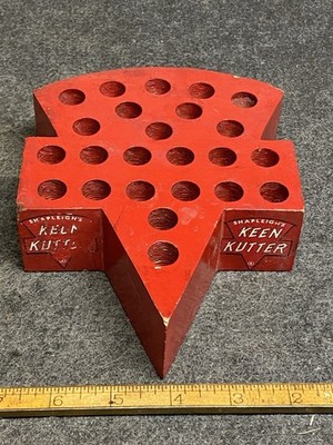 Antique Keen Kutter Wooden Logo Shaped Tool 24 Hole Index Original USA