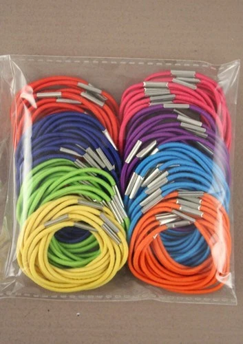 100 Thin Hair Elastics Bands Pony Tail Bobbles Mixed Colour Hair Accessory