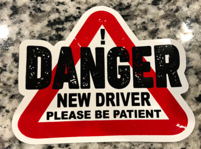 2 Pc DANGER Student New Driver Sticker Car Window Bumper 5 x5  Vinyl UV Coated