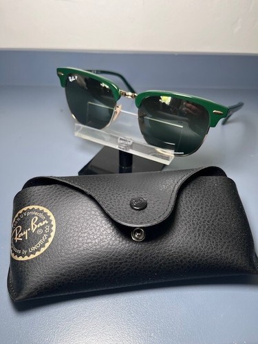 Rayban Clubmaster Sunglasses DARK GREEN MIRROR POLARIZED CHROMANCE LENS 0RB3016