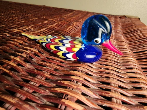 VTG Murano Art Glass Italian Duck Figure 5x2" Miniature Figurine archimed secuso