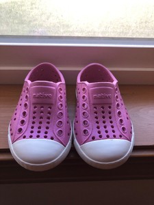pink perforated sneakers