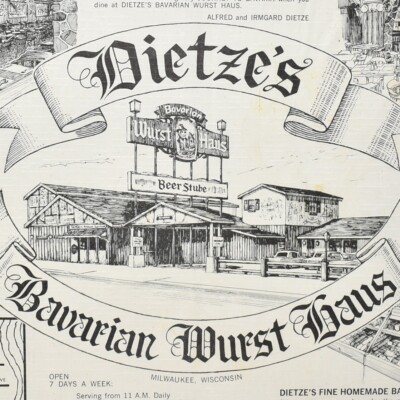 1960s Dietze's Bavarian Wurst Haus Restaurant Appleton Ave Milwaukee Wisconsin 2