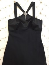 DAVID'S BRIDAL Women’s Formal Black Dress Long Gown X-Neck Style # 8914  SZ 2