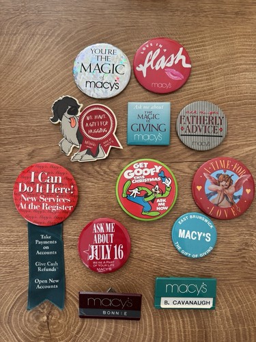 Macy’s Name Tag And Floor Badges 70s/80’s - Quantity 12