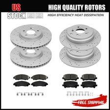 Front Rear Brake Disc Rotors + Ceramic Brake Pads for Honda Pilot Acura MDX ZDX