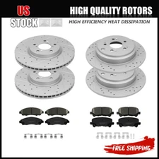 Front Rear Brake Disc Rotors + Ceramic Brake Pads for Honda Pilot Acura MDX ZDX
