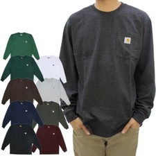 Carhartt Men's Long Sleeve Shirt Heavyweight Loose Fit Pocket Work T-Shirt