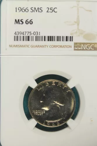 1966  NGC SMS MS 66 WASHINGTON QUARTER!!!!! #A7845