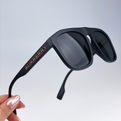 Burberry Women Sunglasses Matte Black Dark Grey Square  display picture 2