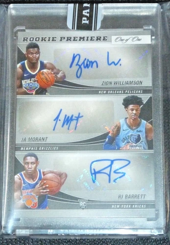 (6X) 2019-20 PANINI ZION WILLIAMSON~JA MORANT~RJ BARRETT 1/1 AUTO RUI CULVER RC