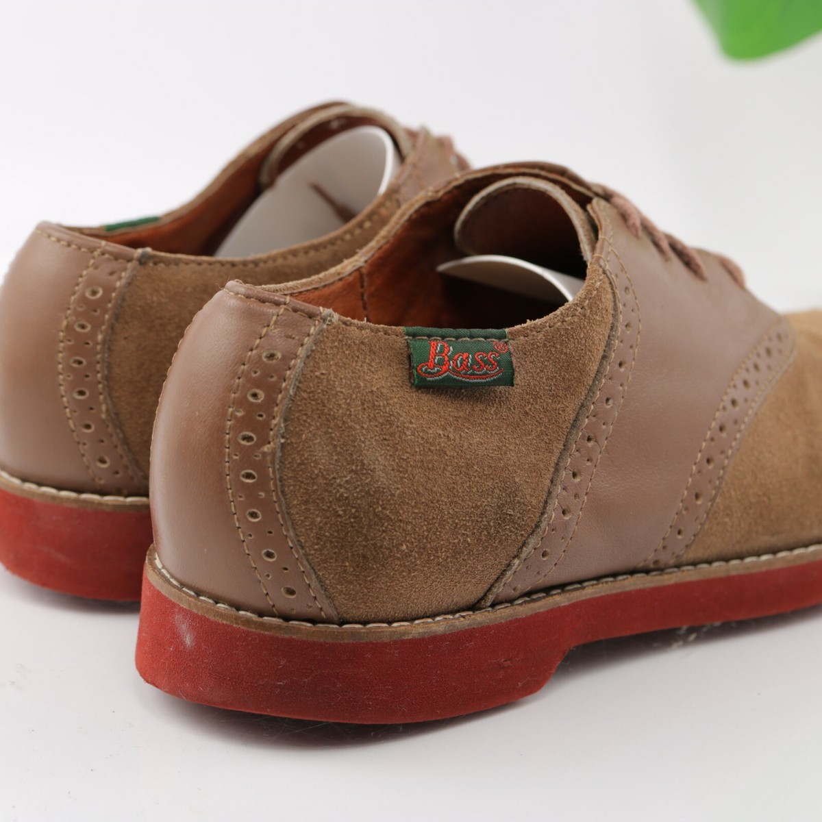 GH Bass Mens Saddle Oxford Size 7.5 M Tan Suede Leather Gum 