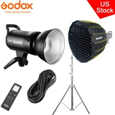US Godox SL-60W Studio LED Video Light+Nicefoto 90cm Grid Softbox+2.8m Stand Kit