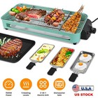 1500W Electric Indoor Grill 2 in 1 Electric Bbq Gill 5 Temperature Control