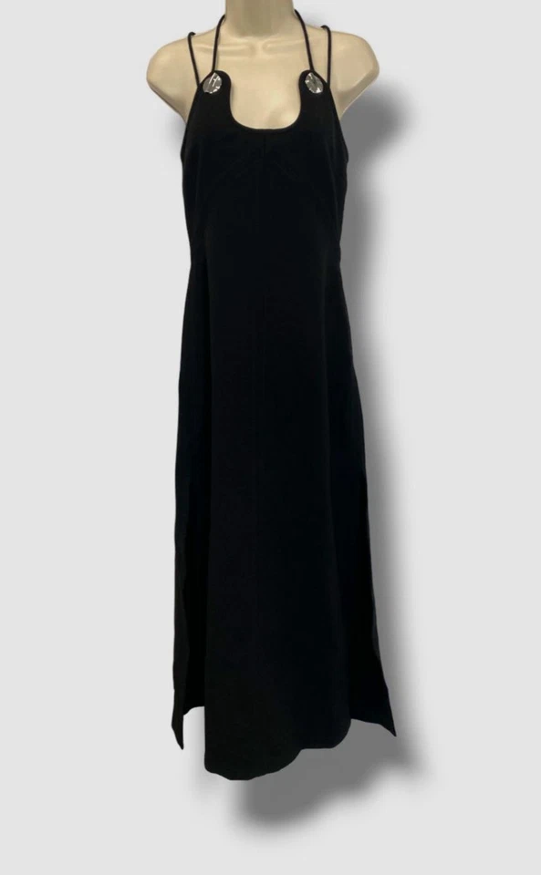 con etiquetas $695 3.1 Vestido Phillip Mujer Negro Tirantes Crepé Vástago Botón Talla 6 Foto 2 de 4