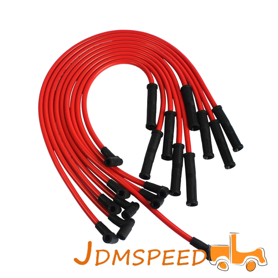 Juego de cables HEI de bujías Jdm de 90 a rectos para Chevy 350 383 400 454 V8 SBC BBC Foto 3 de 4