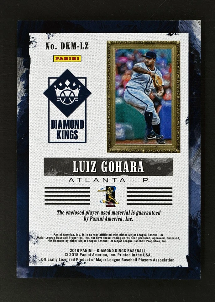 2018 Panini Diamond Kings #DKM-LZ Luiz Gohara /99 DK Materials Atlanta Braves - Image 2 of 2