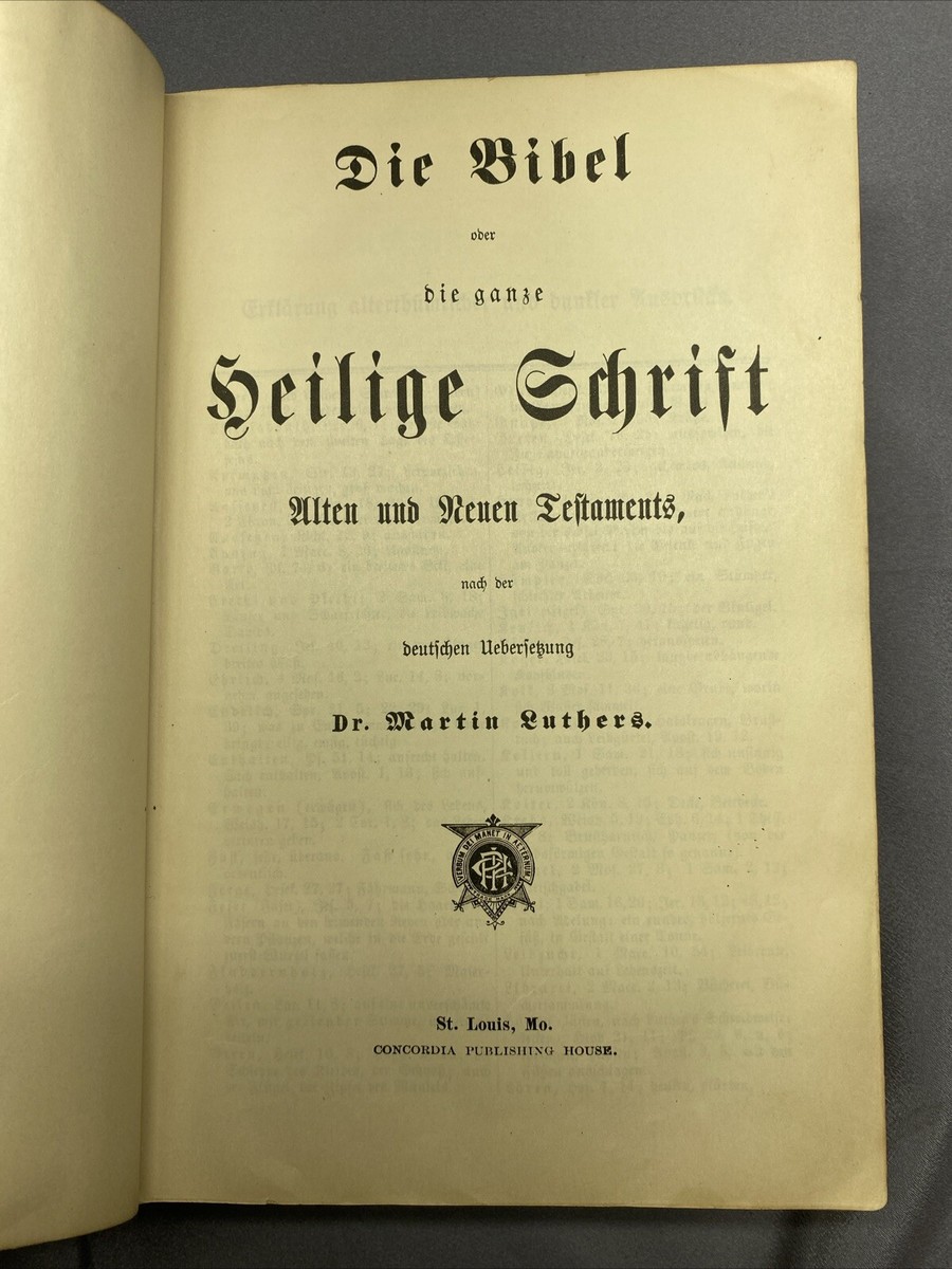 Antique German Bible Dr. Martin Luther Concordia Publishing House