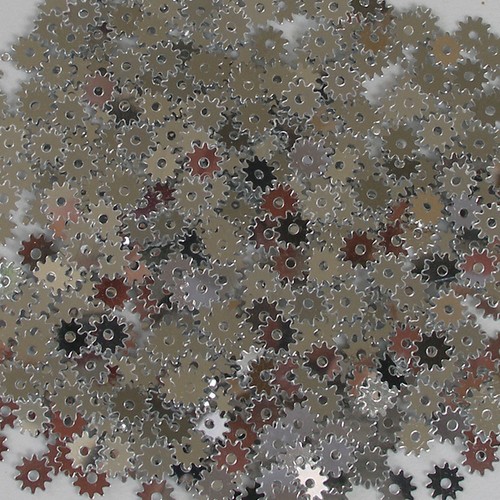 Sequins Gears / Spokes 5mm Gold Copper / Silver ~500 pieces Loose High Quality - Picture 2 of 3