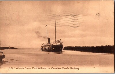 Thunder Bay SS Alberta Fort William on CPR Canada Pacific Railway 1909 Ontario