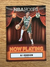 2024-25 Panini Hoops Basketball AJ Johnson (RC) #5 Now Playing Milwaukee Bucks