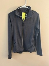 Women's Full Zip Jacket Dark Grey Small UPF 50 All in Motion. B43