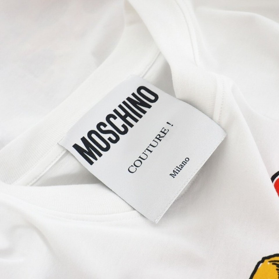 Moschino 20SS Pizza Print Tshirt Cut & Sewn Short Sleeve XS White