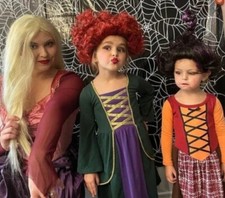 New dress Halloween costume girl Sandersons siters witch Pocus 2 4 5 6 8 yrs