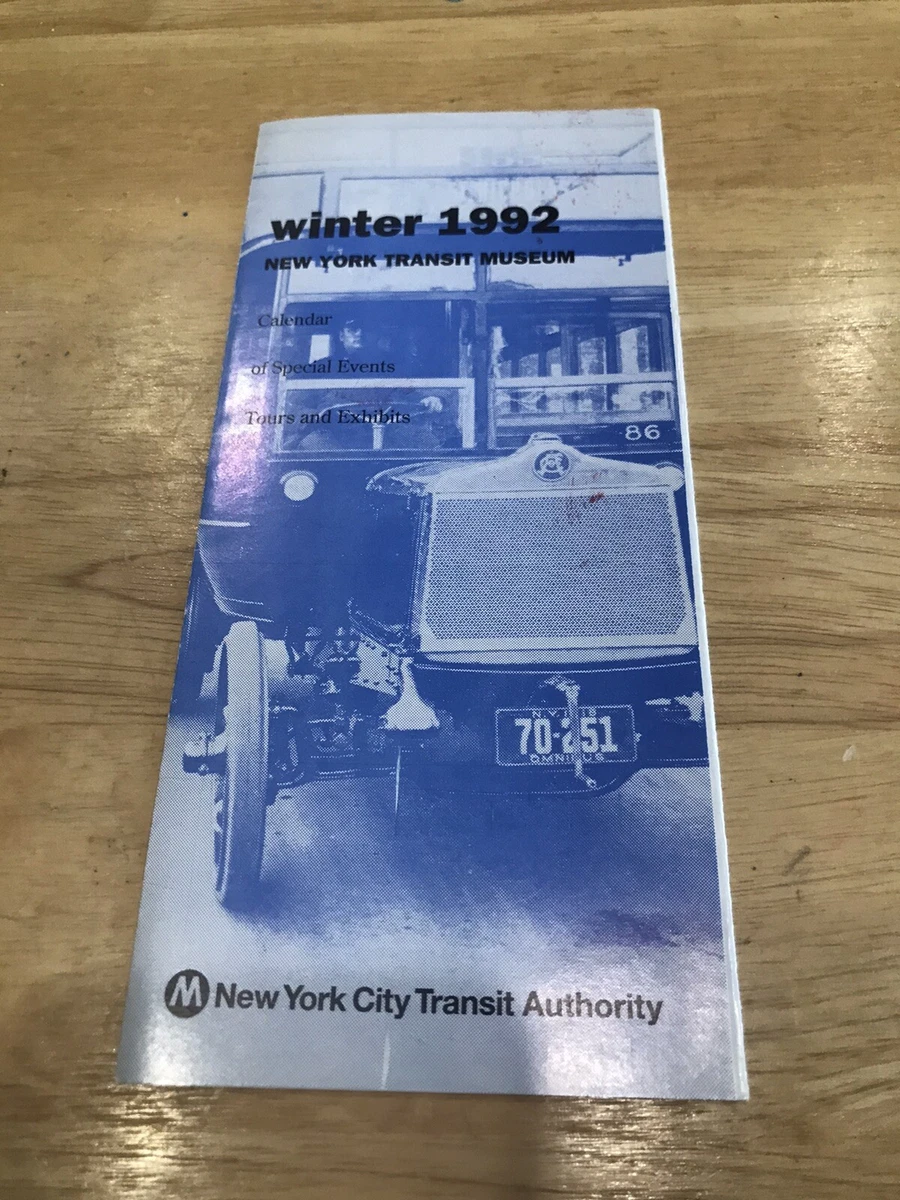 Winter 1992 Calendar of Special Events Tours and Exhibits Museum MTA NYC  Transit | eBay