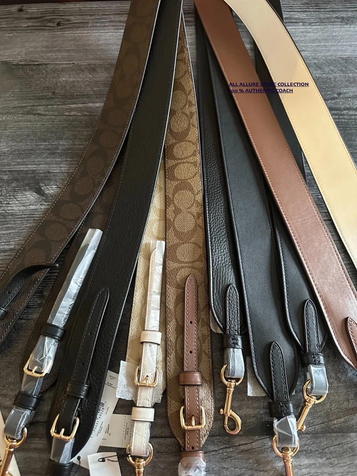 BN COACH Novedad~Correa de Guitarra~FIRMA~FLORAL~BOLSO SÓLIDO CORREA ELIGE COLOR Foto 3 de 4