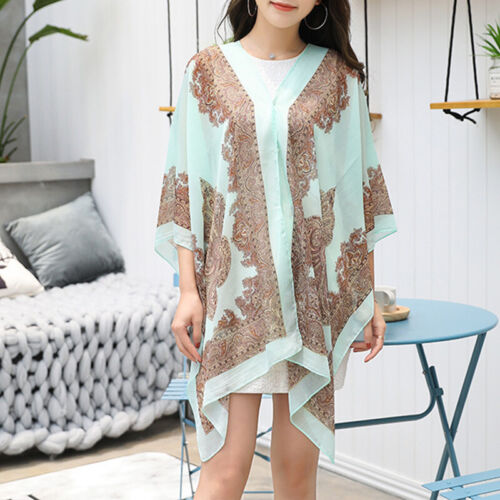 Damen Strandkleid Poncho Strandkleid Sommer-Badeanzug Bikini Kaftan-Oberteil : - Bild 10 von 24