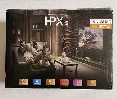 HPX5 LED Android 10.0 Projector 8K UHD 3840x2160 With Accessories Bundle
