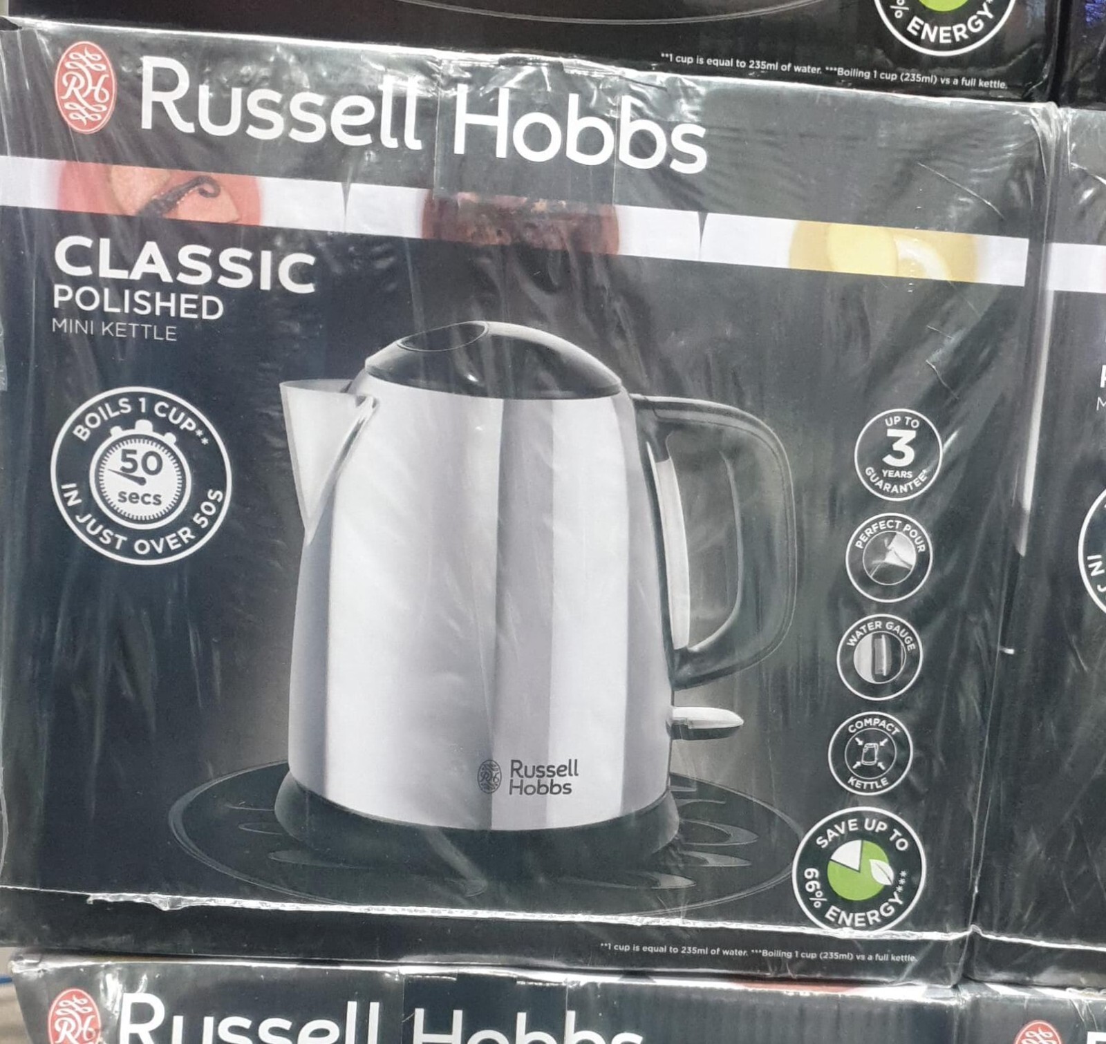 Russell Hobbs 24990 Classic Compact Stainless Steel Kettle 1L 2400W