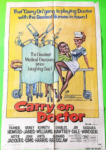 CARRY ON DOCTOR! '72 BRITISH COMEDY CLASSIC ORIGINAL U.S. OS FILM POSTER!