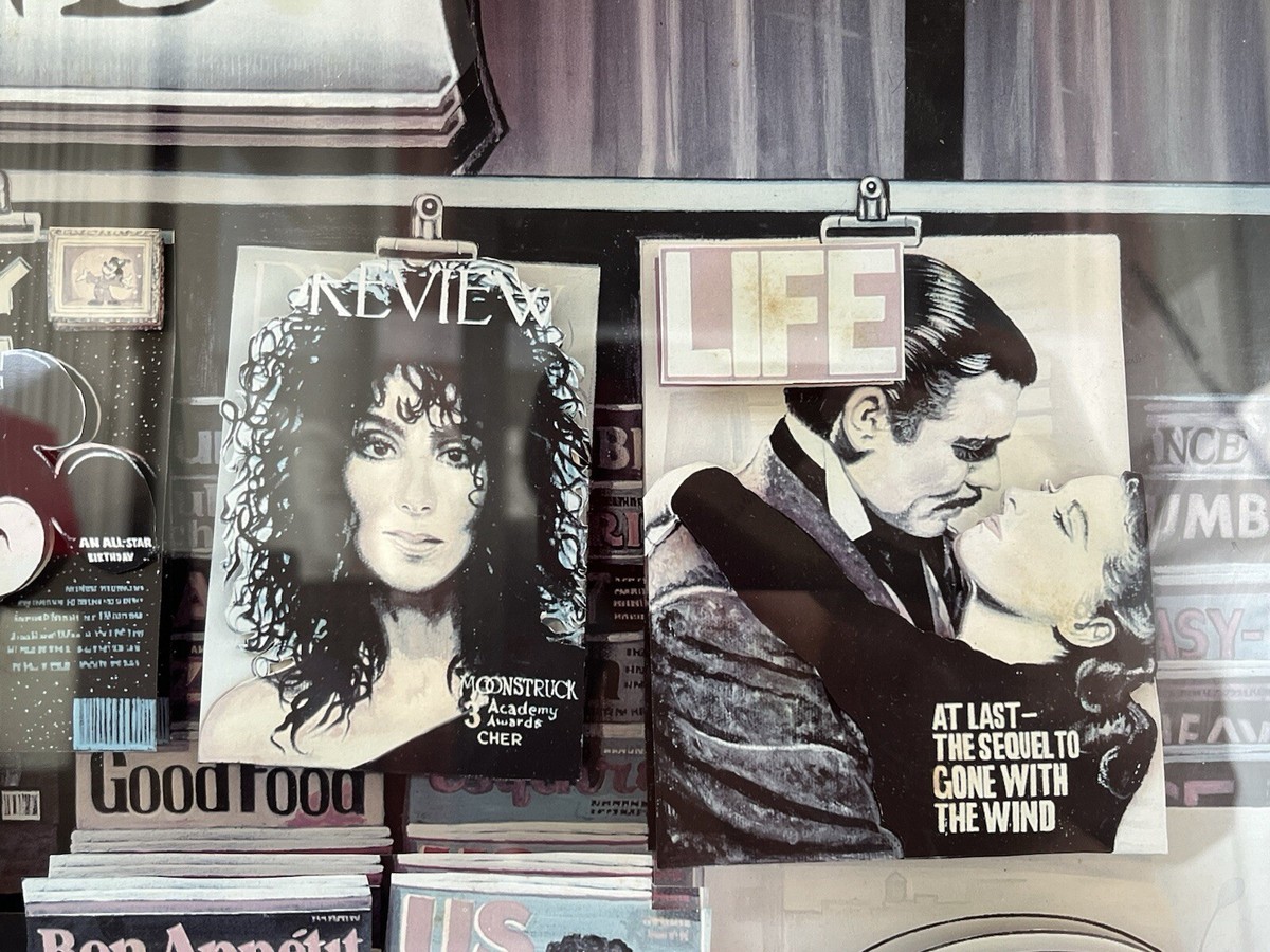 1992 3D Lithograph News Stand - Ken Keeley Pencil Signed Vtg