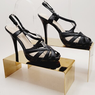 Nine West Black Strappy Women Sandal Heels M